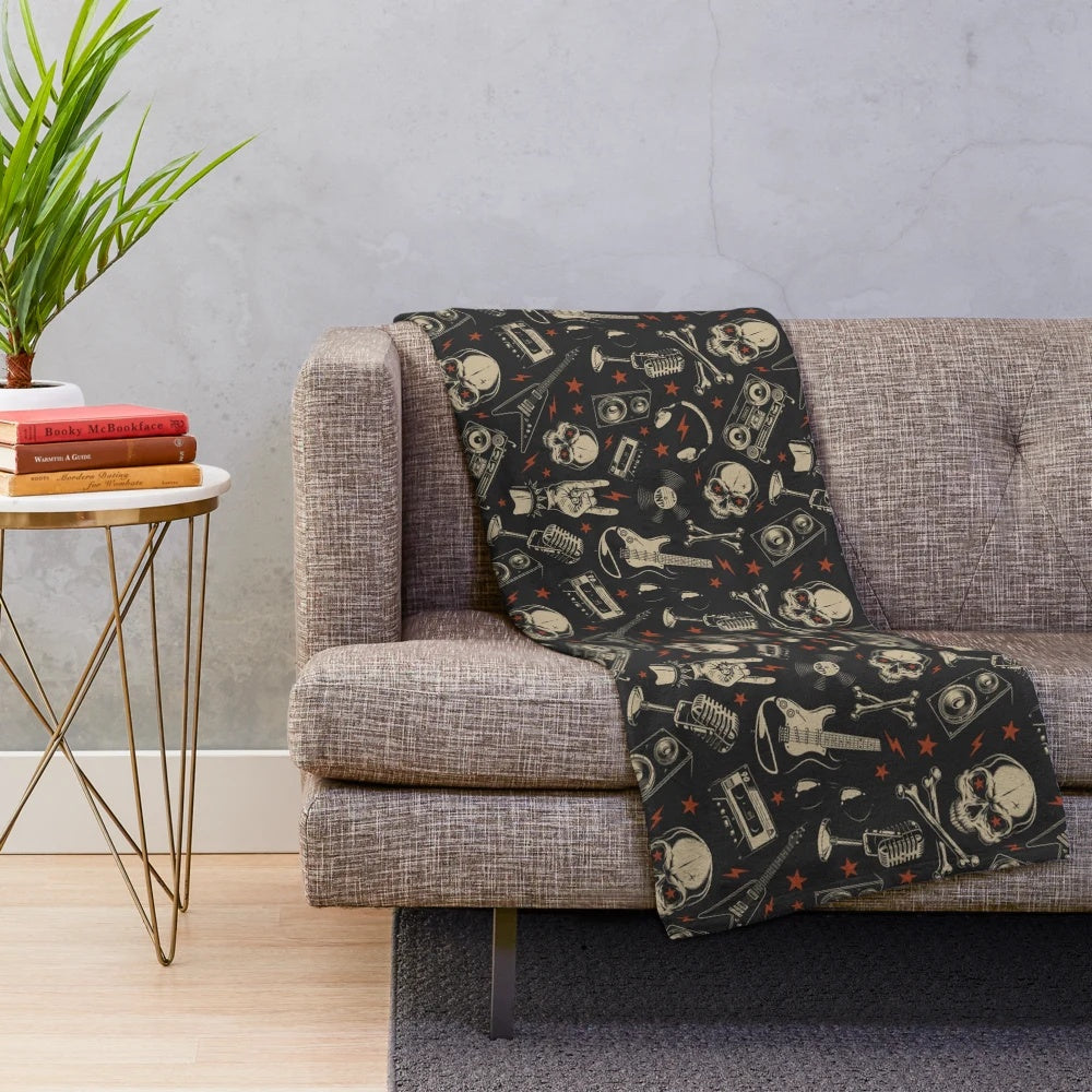 Heavy metal-style plush blanket featuring classical music composers