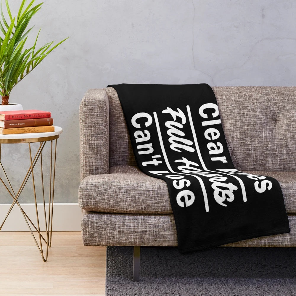 Clear Eyes Full Hearts Can't Lose" inspirational sports themed plush blanket