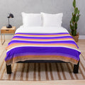Clemson-inspired plush blanket with sunset grid design
