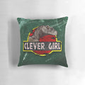 Clever Girl Jurassic Park Pillow with a Velociraptor Design