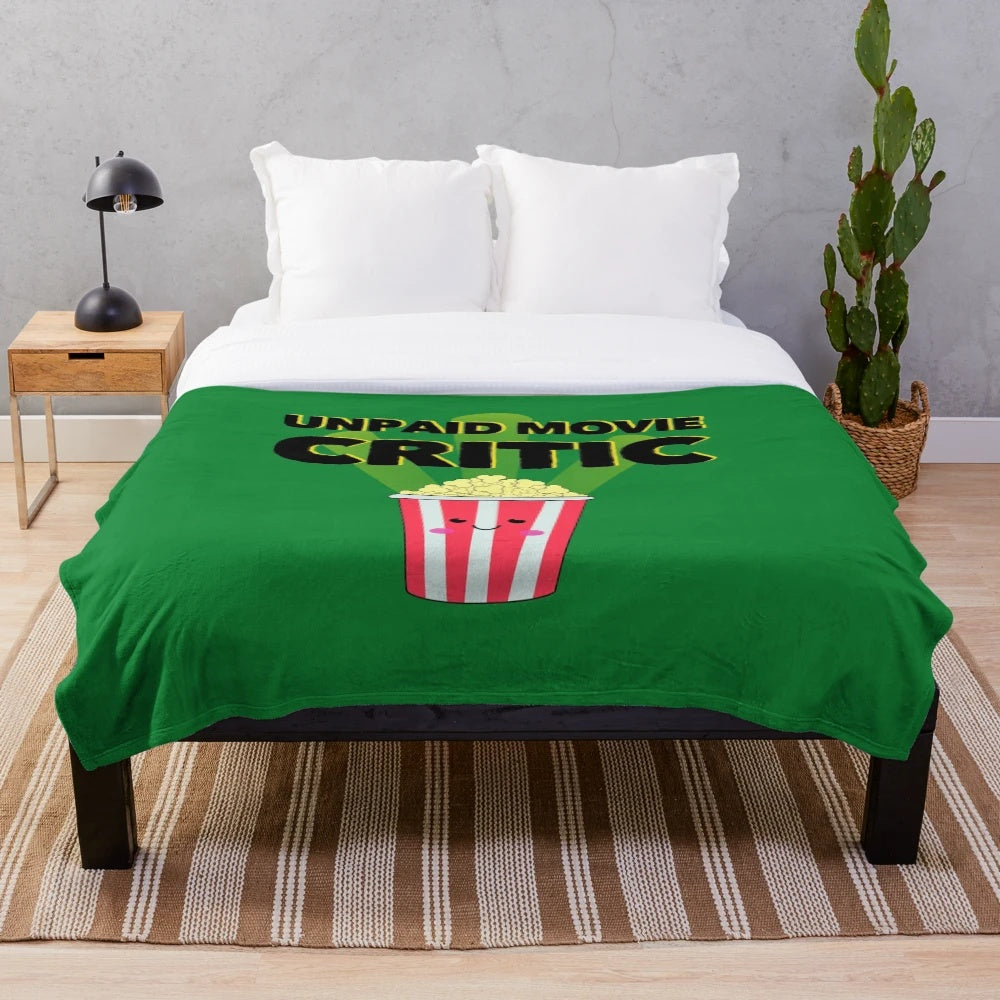 Clever Movie Critic Plush Blanket with Funny and Witty Design