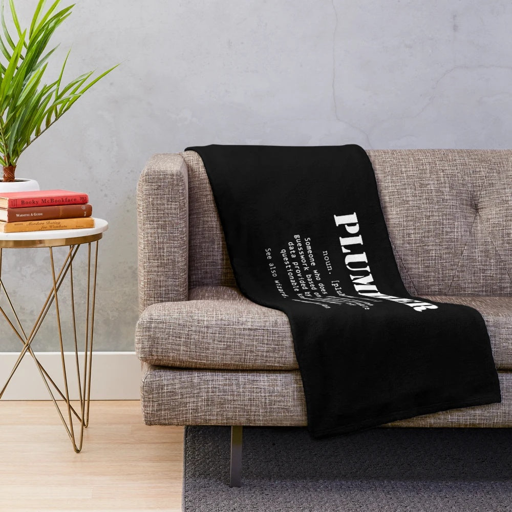 Plush blanket featuring a funny plumber dictionary definition