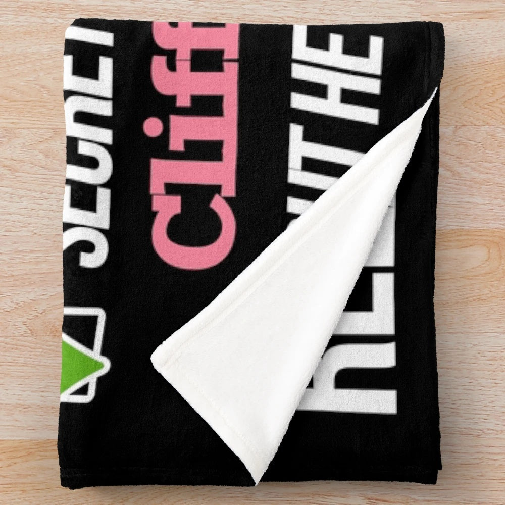 Cliff Richard-inspired plush blanket with humorous couple design