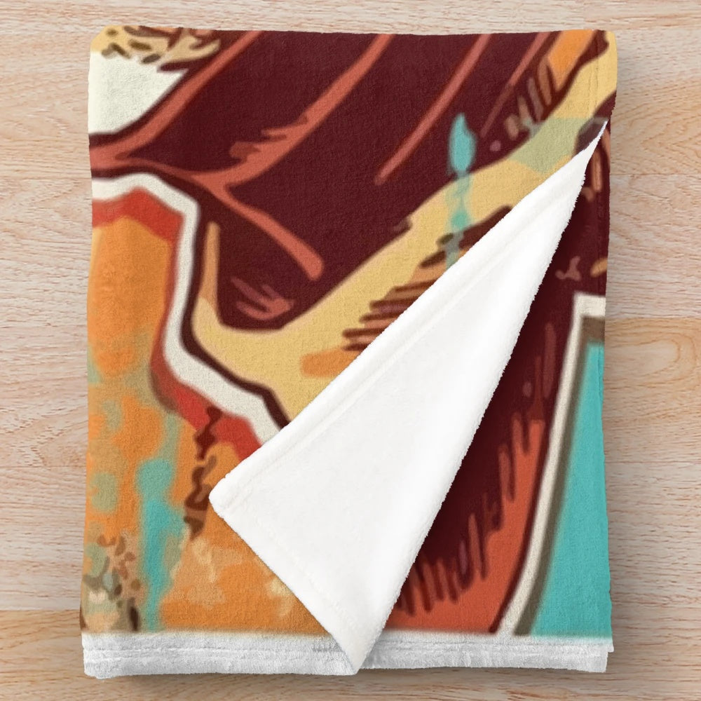 Clint Eastwood-inspired plush blanket with a western cowboy design