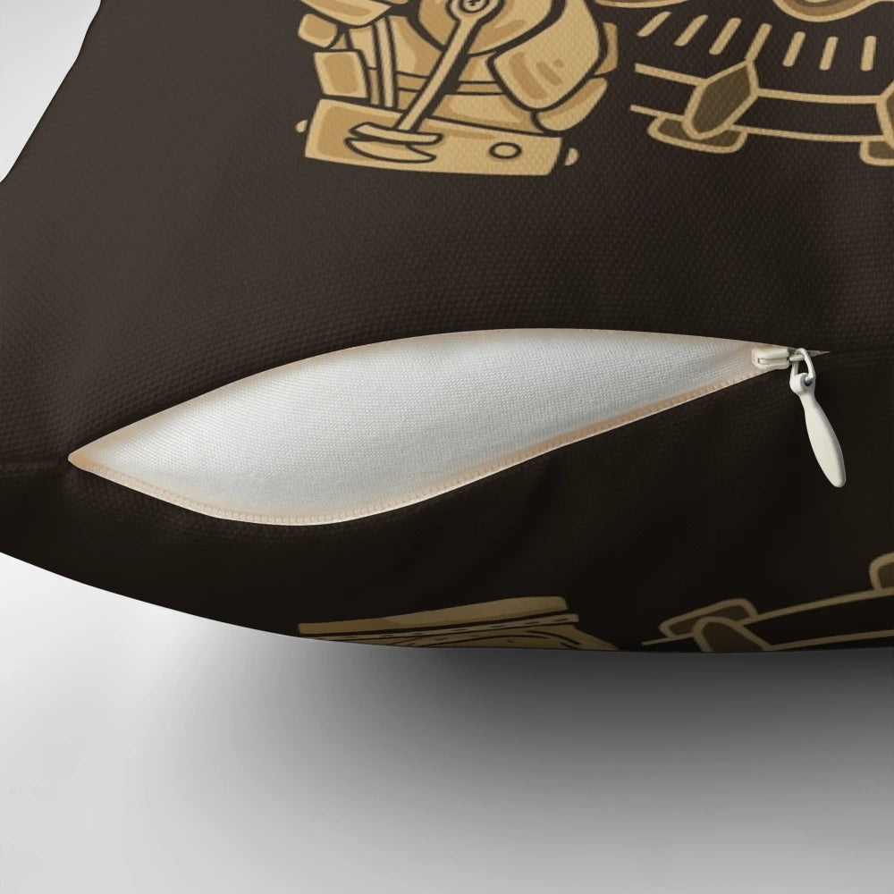 Clockwork-inspired D20 dice pillow for tabletop RPG fans