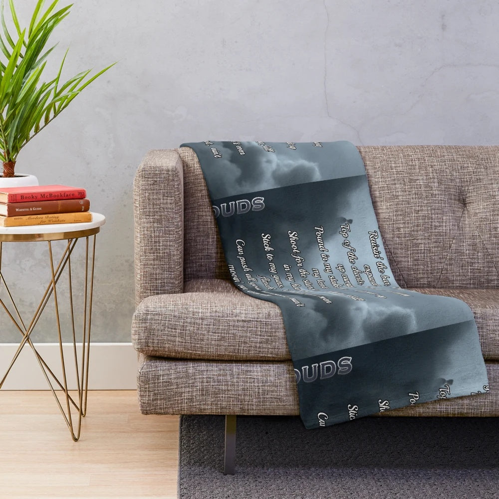 Clouds inspired plush blanket with NF music theme