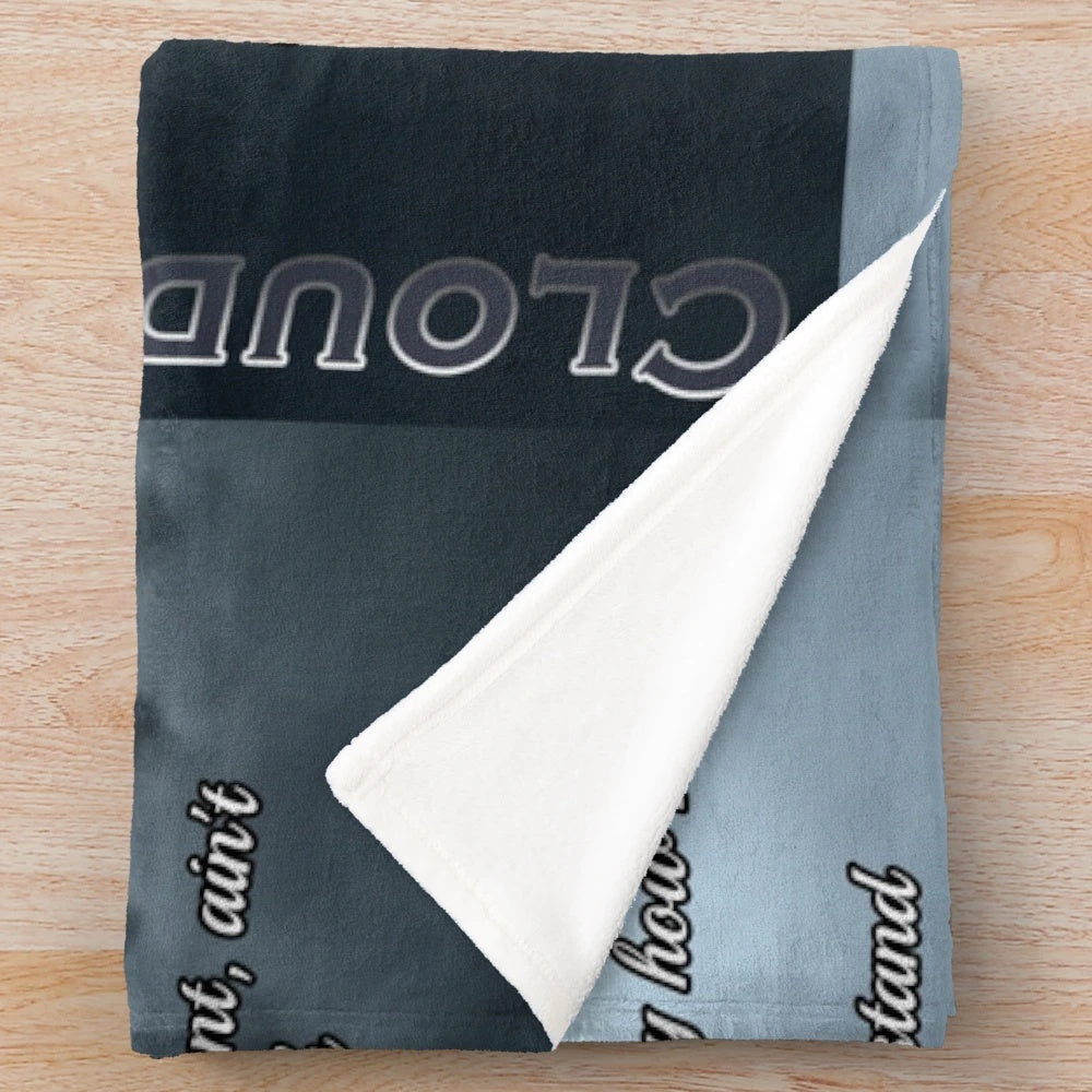 Clouds inspired plush blanket with NF music theme
