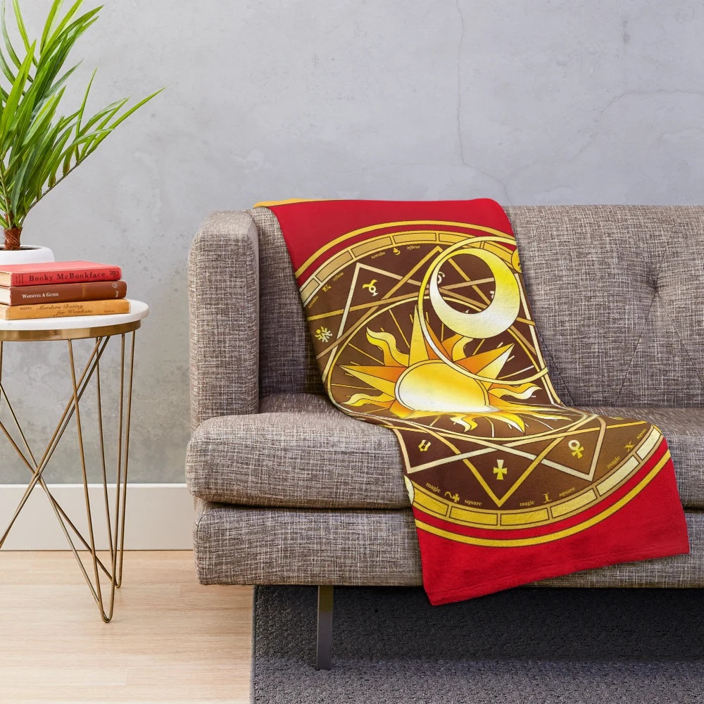 Clow Card plush blanket with magical circle design