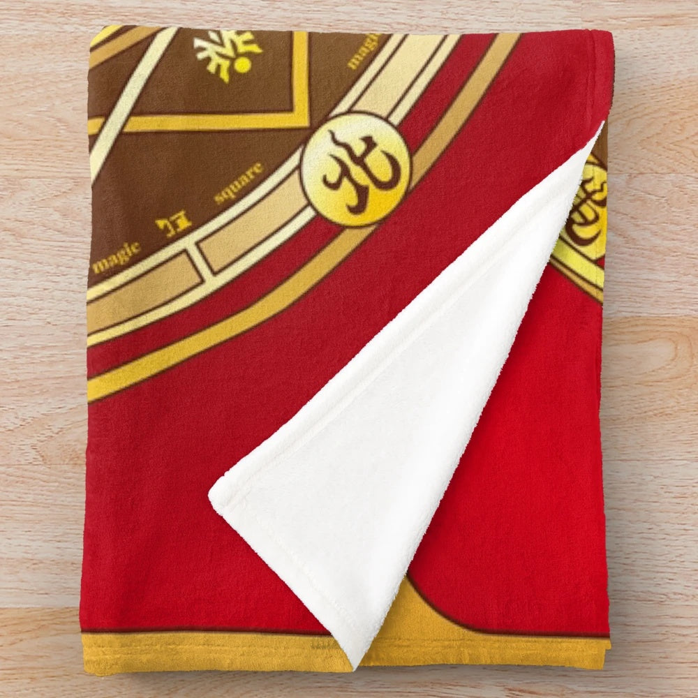Clow Card plush blanket with magical circle design