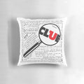 Clue movie quotes printed on a soft, vintage-style pillow