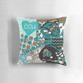 Coastal Carolina University-themed collage pillow featuring the Chanticleers logo and school colors
