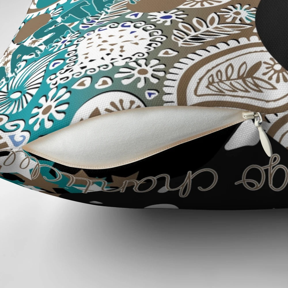 Coastal Carolina University-themed collage pillow featuring the Chanticleers logo and school colors