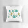 Coastal Carolina University Teal and Gold Pillow with Trendy Typography