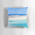 Coastal-inspired pillow with original design featuring the scenic landscapes of St Ives, Cornwall