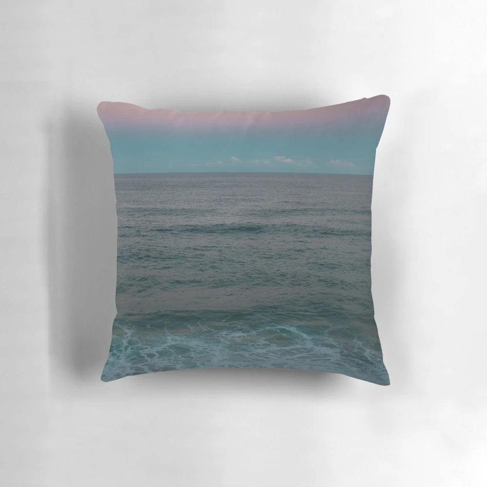 Summer dusk landscape pillow featuring a coastal scene of Cape Byron