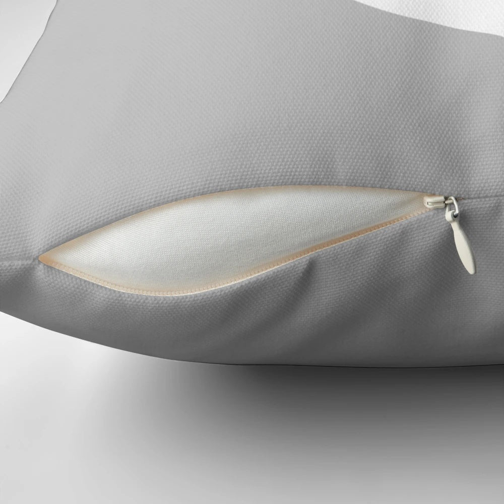 Silver gray anchor design printed on a decorative throw pillow