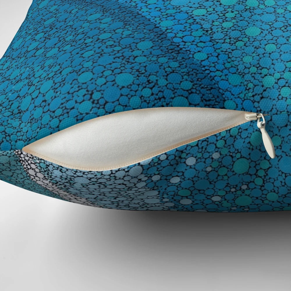 Coastal Ocean Pillow with Australian Aboriginal-Inspired Art