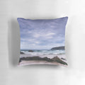 Pillow featuring a picturesque coastal seascape of Ness Beach, Isle of Lewis, Scotland