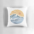 A vibrant coastal surf break pillow featuring waves and beach scenery.