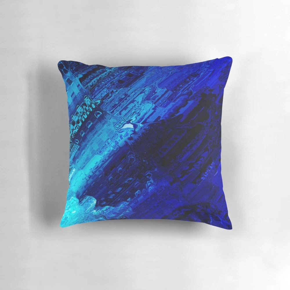 Cobalt blue abstract pattern decorative pillow