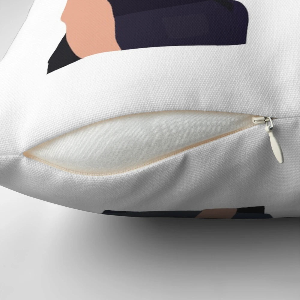 Cobra Kai and Karate Kid inspired retro pillow featuring Daniel LaRusso and the Cobra Kai dojo