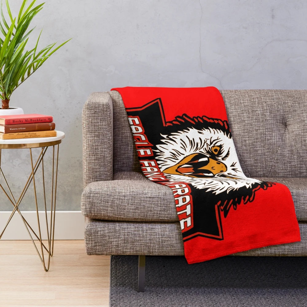Cobra Kai Eagle Fang Karate inspired plush blanket