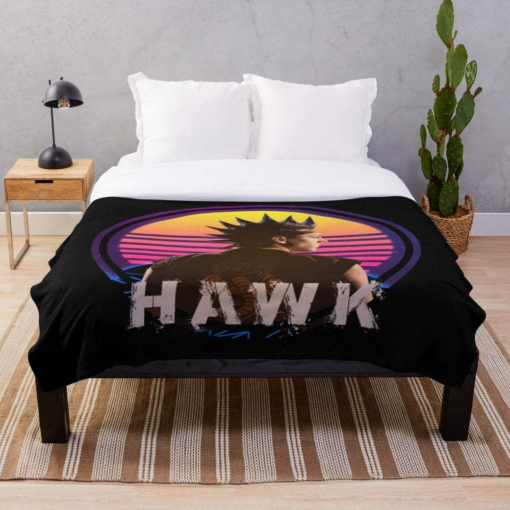 Cobra Kai inspired plush blanket featuring karate elements