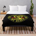 Cobra Kai inspired plush blanket featuring retro karate kid design
