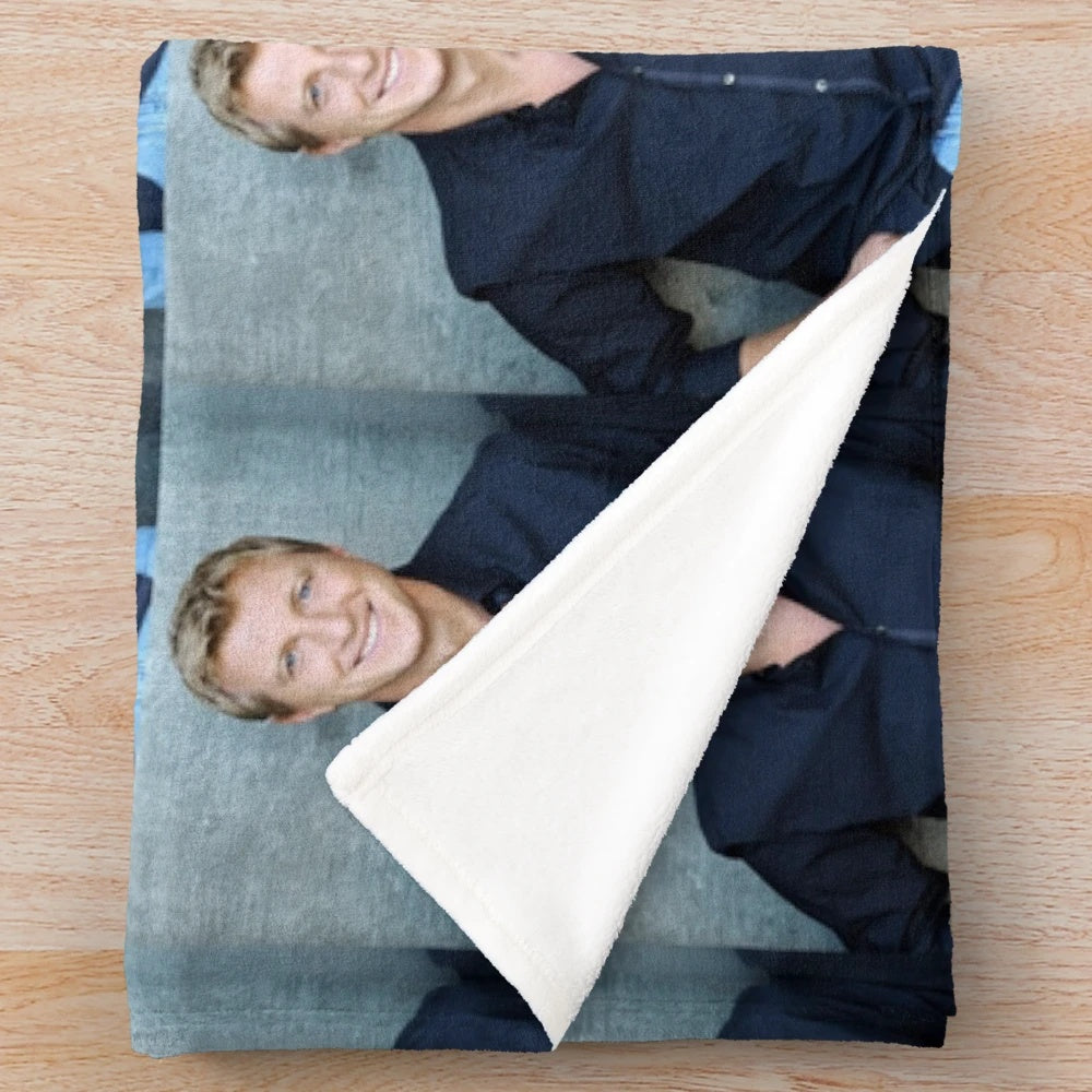 Cobra Kai inspired plush blanket featuring William Zabka as Johnny Lawrence