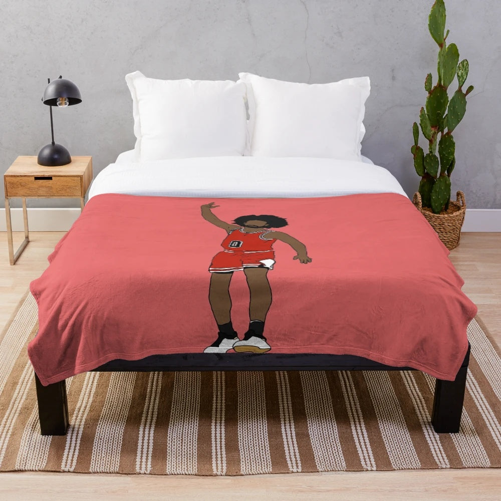 Coby White Themed Plush Blanket for Basketball Fans