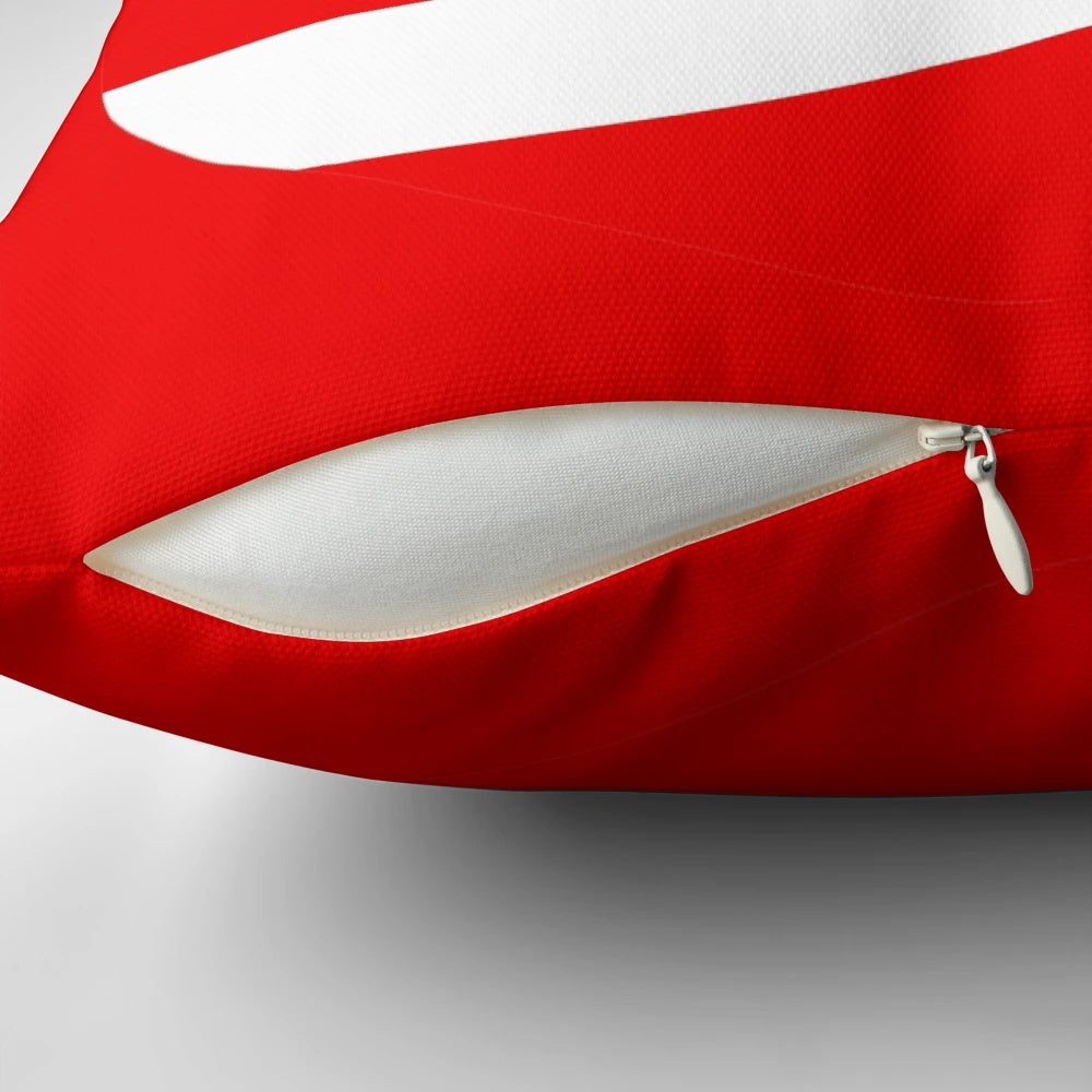 Coca-Cola themed decorative pillow with a humorous, satirical design