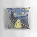 Cockatiel Starry Night Parody Pillow featuring a cute and funny bird design inspired by Van Gogh's Starry Night