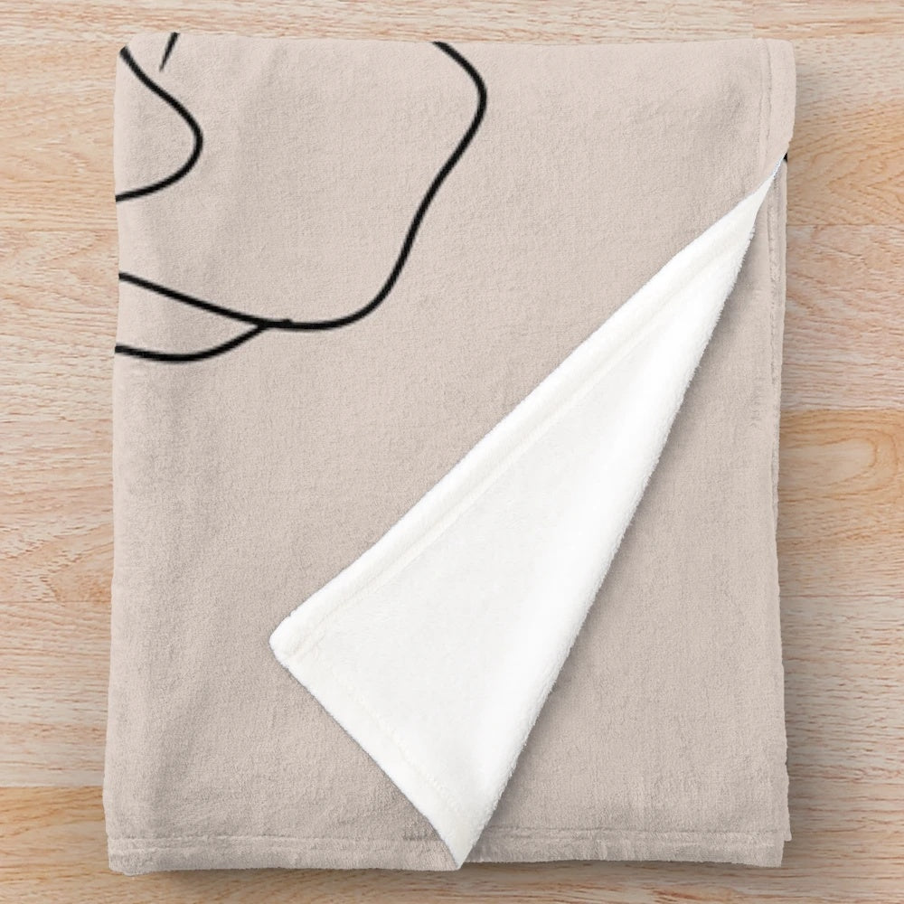Cocker Spaniel Themed Plush Blanket with Minimalist Line Art Design
