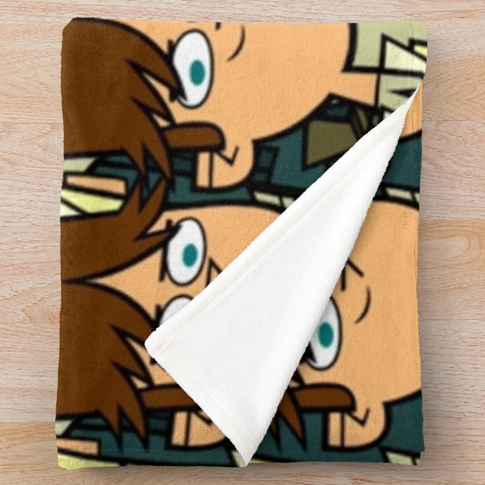 Cody from the Total Drama series on a plush blanket