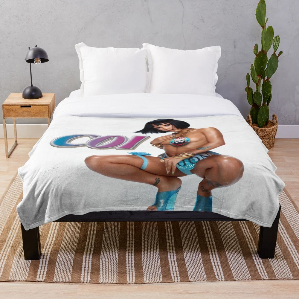 Coi Leray Plush Blanket Featuring Trendsetter Album Cover Artwork