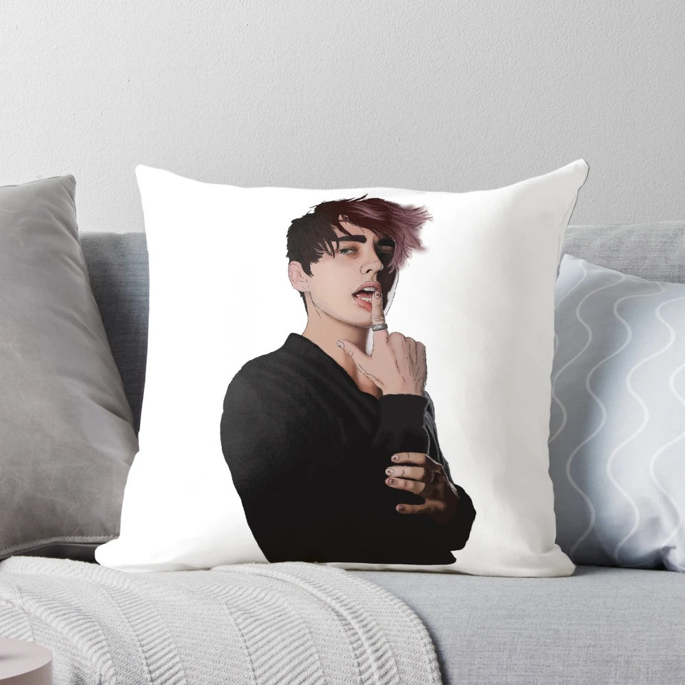 Colby Brock illustrated XPLR pillow featuring the popular YouTube duo Sam and Colby