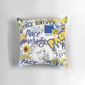 Pace University-inspired collage artwork printed on a high-quality pillow