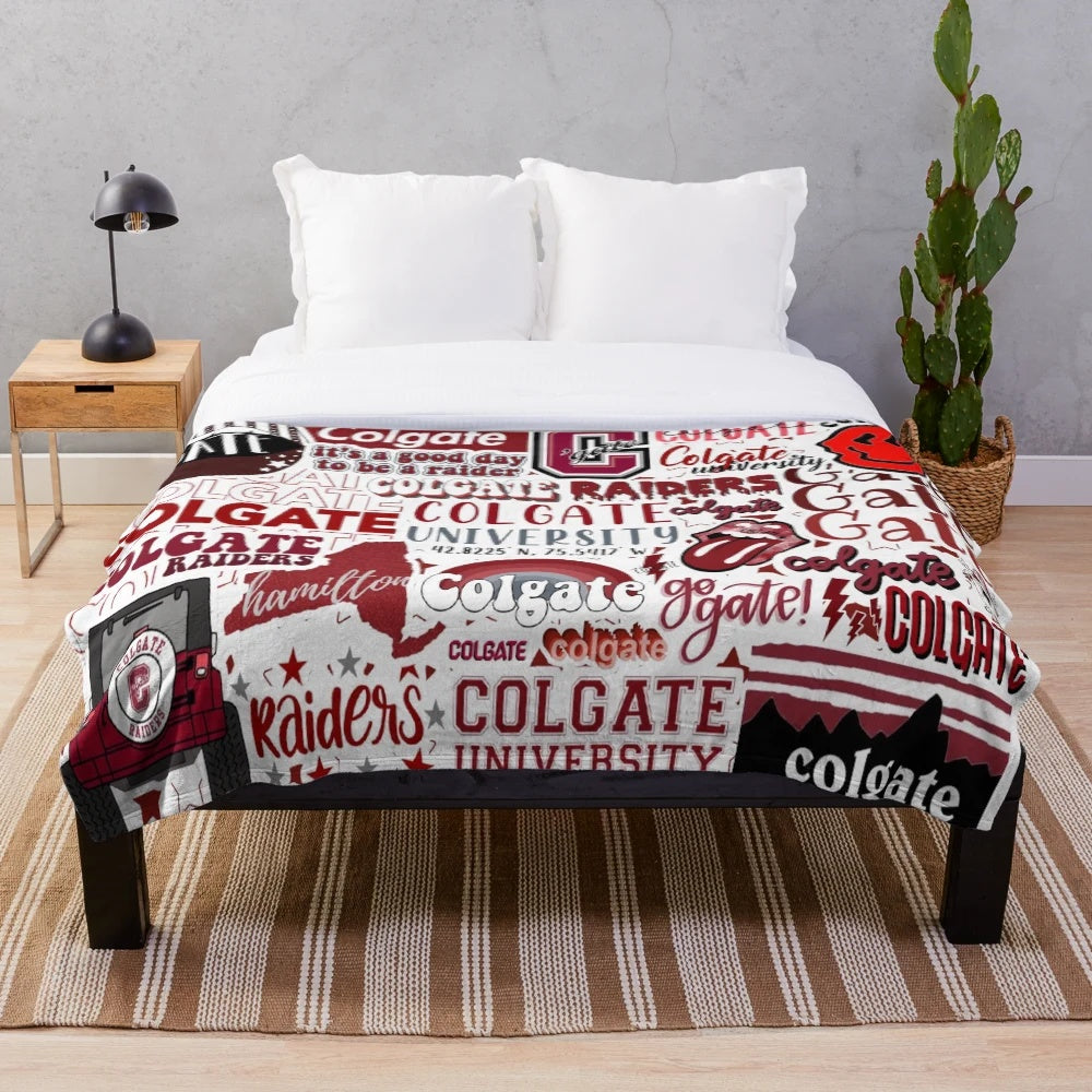 Collage design plush blanket for a cozy home