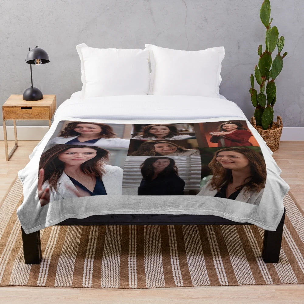 Amelia Shepherd Collage Designed Plush Blanket