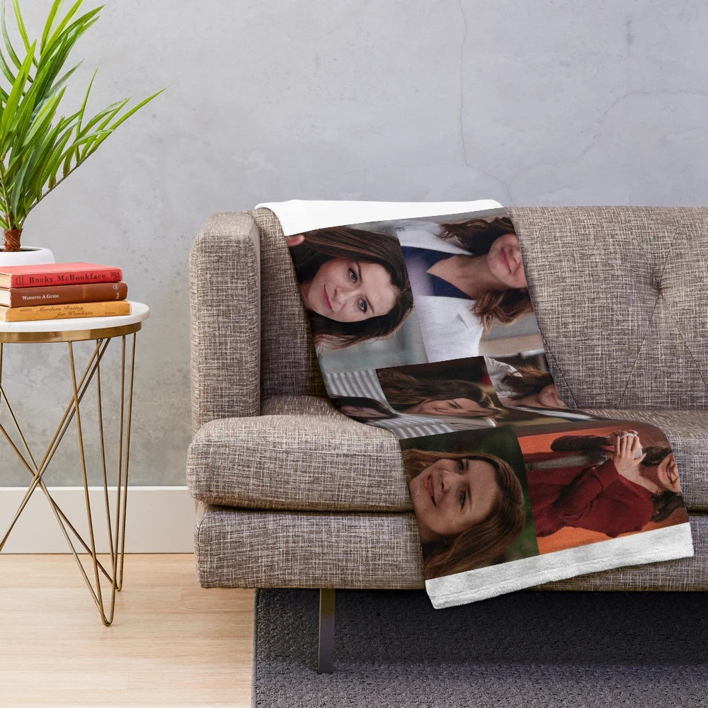 Amelia Shepherd Collage Designed Plush Blanket