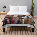Collage designed plush blanket with greys, station 19, and LGBTQ themes