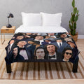 Adam Driver collage-inspired blue plush blanket