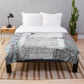 Collage-inspired Jane Eyre plush blanket featuring elements from the classic novel
