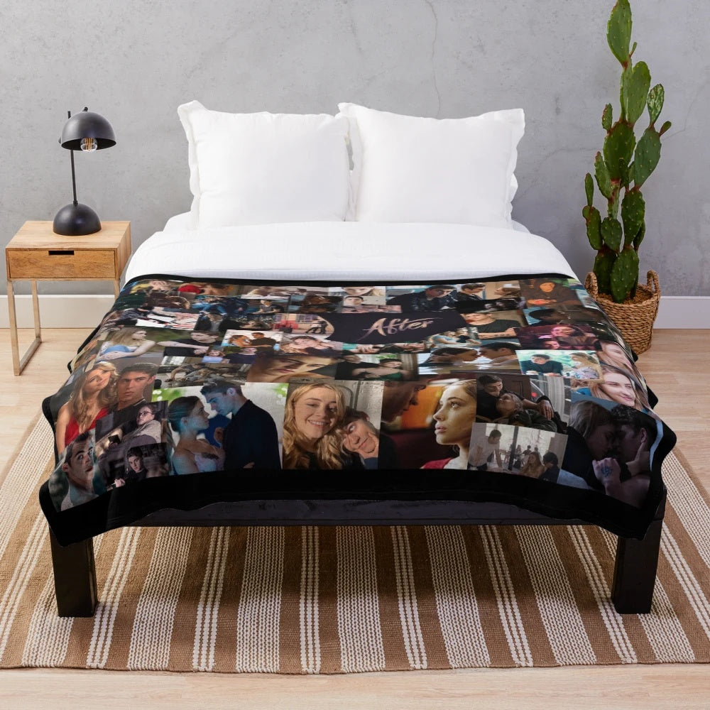 Collage-themed plush blanket inspired by the After movie series
