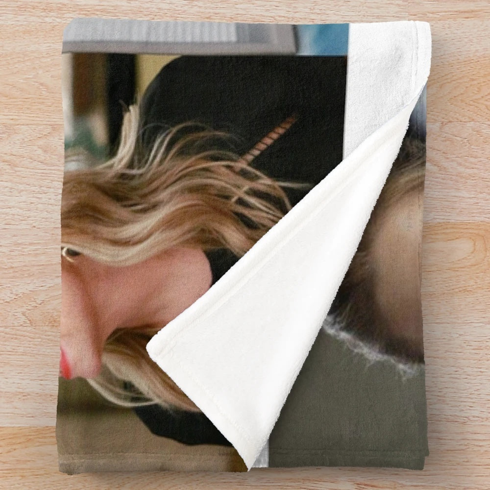 Collage-inspired plush blanket featuring Arizona Robbins from the hit TV series Greys Anatomy