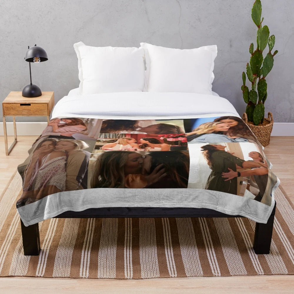 Collage-Inspired Plush Blanket with Artwork Inspired by Grey's Anatomy and Station 19