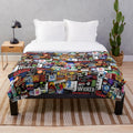 Collage Musical Themed Plush Blanket