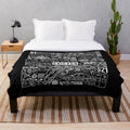 Collage of Chicago TV Show Characters on Black Plush Blanket