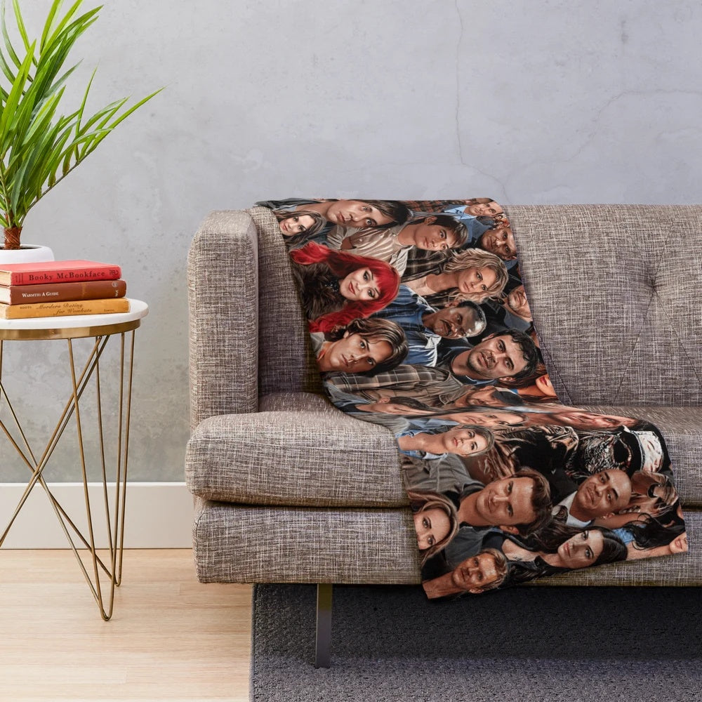 Collage of Supernatural-inspired elements on a plush blanket
