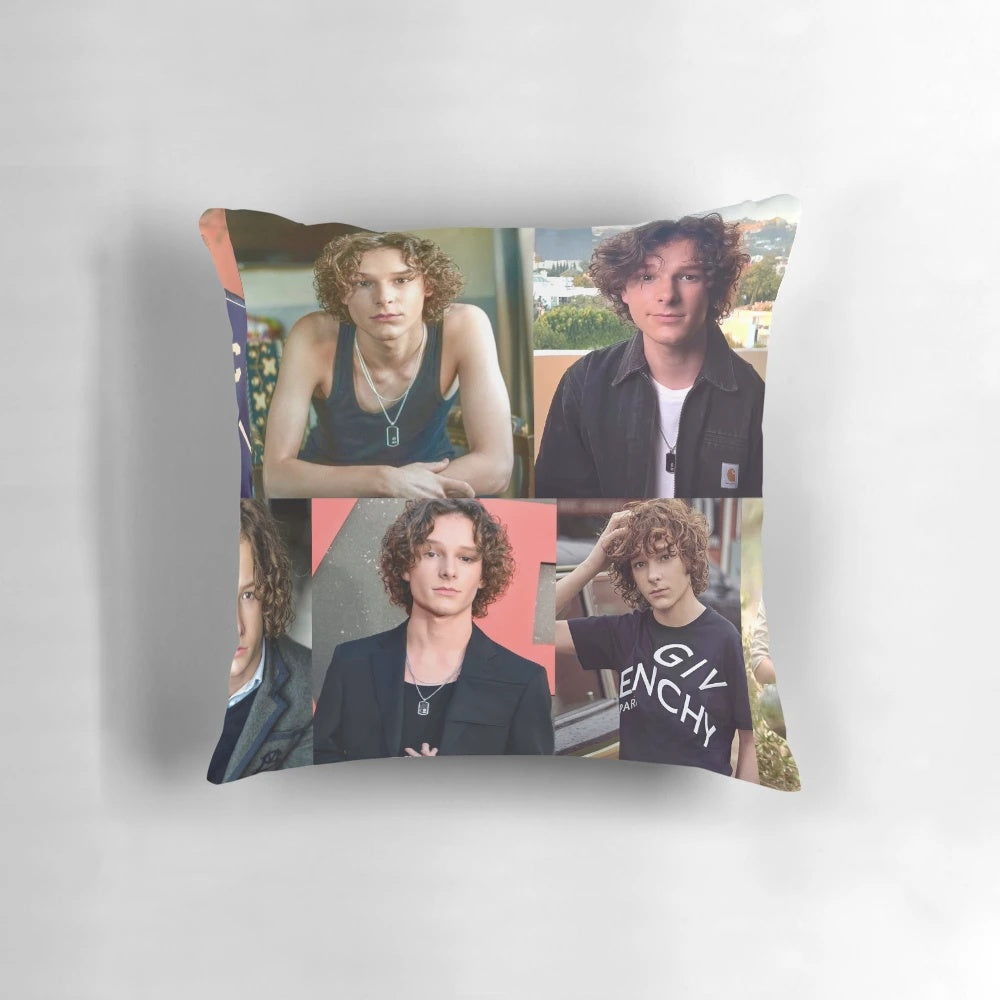 Collage pillow featuring actor Mason Thames from the movie "The Black Phone"